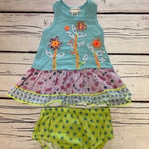 EUC Mimi & Maggie Lightweight Summer Dress with Diaper Cover - 6-9 months